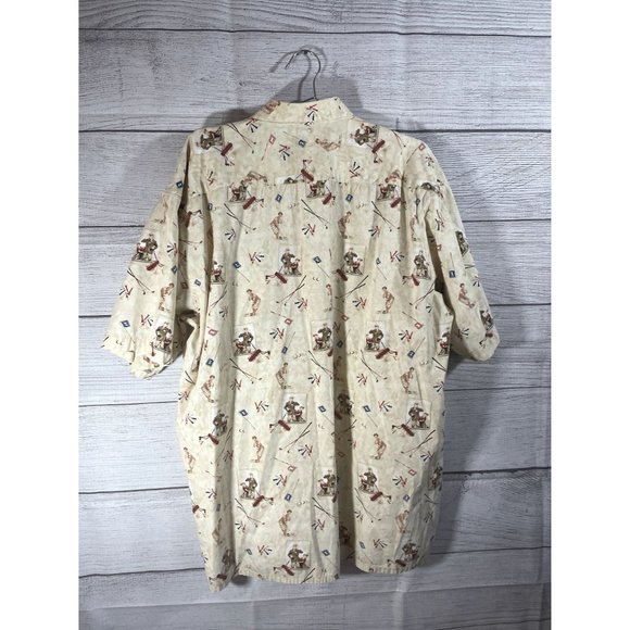 The Saturday Evening Post Men's 2XLT Golf Print Short Sleeve Button Up Shirt - Picture 5 of 5